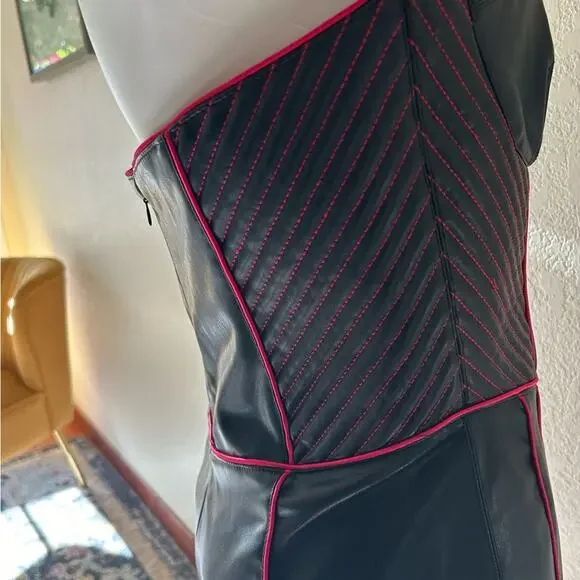 Zara faux leather sweet heart mini dress womens size large - Picture 8 of 10